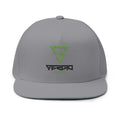 Embroidered Flat Bill Cap — Green Geometric 'Gerdio The Builder' Logo