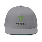 Embroidered Flat Bill Cap — Green Geometric 'Gerdio The Builder' Logo